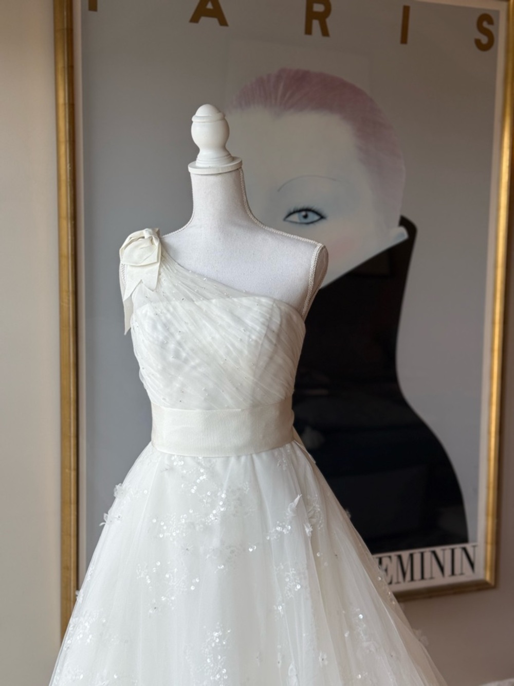White by Vera Wang Layered Tulle One Shoulder A-Line Wedding Dress - Picture 10 of 17